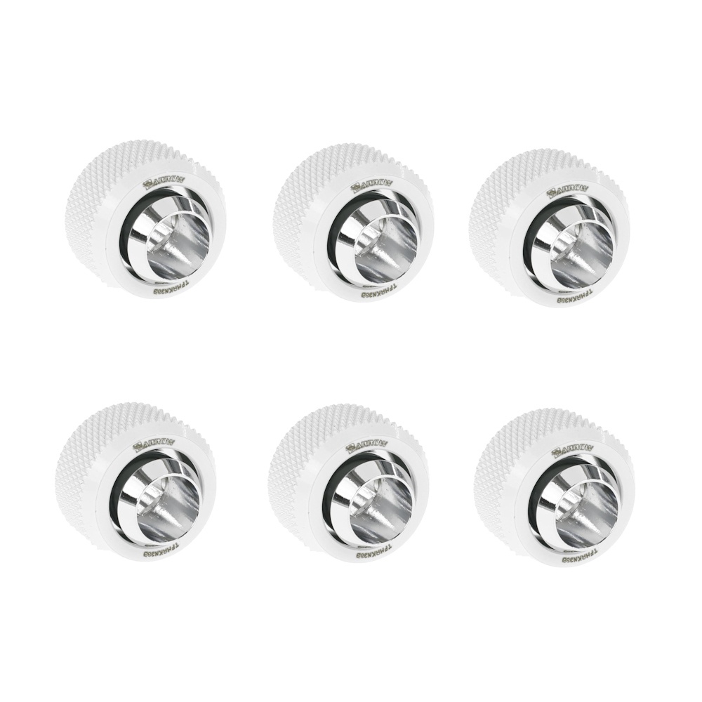 Barrow G1/4 - 13/10mm Flexible Tube Compression Fitting - White (6 Pack) : image 1