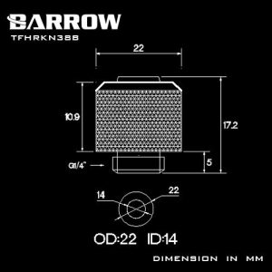 Barrow G1/4 - 13/10mm Flexible Tube Compression Fitting - White (6 Pack) : image 4