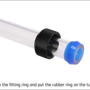 Barrow G1/4 - 14mm OD Anti Off Rubber Seal Hard Tube Compression Fitting - Shiny Silver