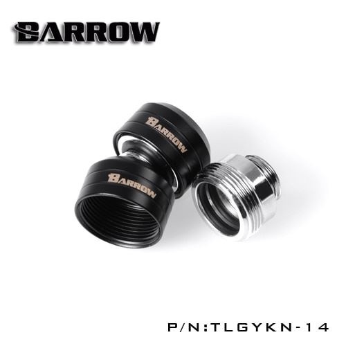 Barrow G1/4 - 14mm OD Twin Seal Hard Tube Compression Fitting (Smooth) - Black (6 Pack) : image 3