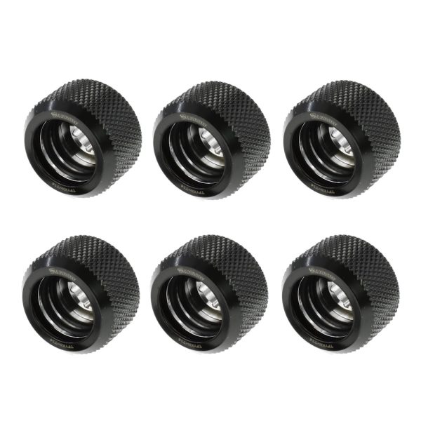 Barrow G1/4 – 14mm OD Twin Seal Hard Tube Compression Fitting – Black (6 Pack)