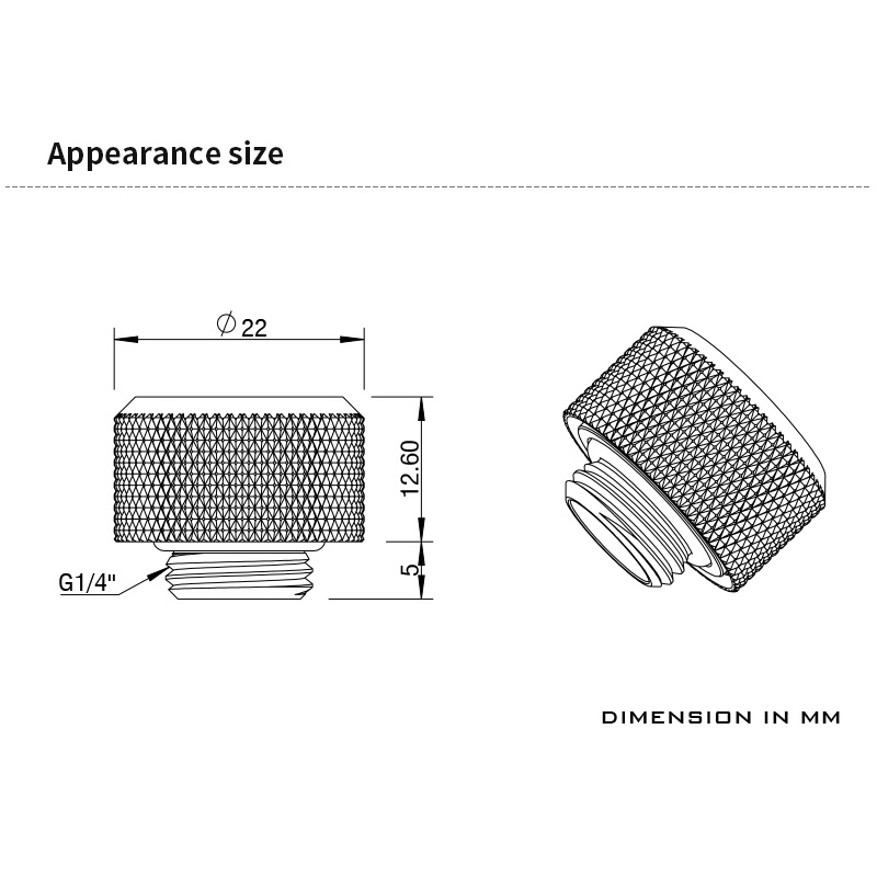Barrow G1/4 - 14mm OD Twin Seal Hard Tube Compression Fitting - White (6 Pack) : image 4