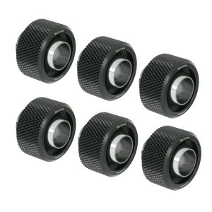 Barrow G1/4 - 16/10mm Flexible Tube Compression Fitting - Black (6 Pack)