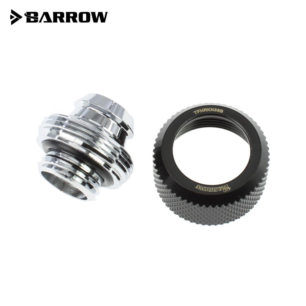 Barrow G1/4 - 16/10mm Flexible Tube Compression Fitting - Black (6 Pack)