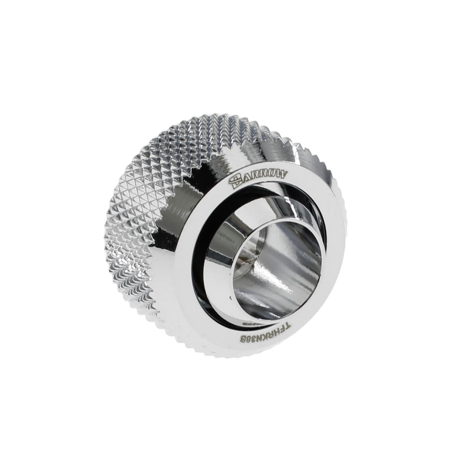 Barrow G1/4 - 16/10mm Flexible Tube Compression Fitting - Shiny Silver (6 Pack)