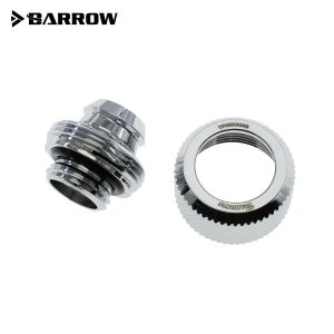 Barrow G1/4 - 16/10mm Flexible Tube Compression Fitting - Shiny Silver (6 Pack)