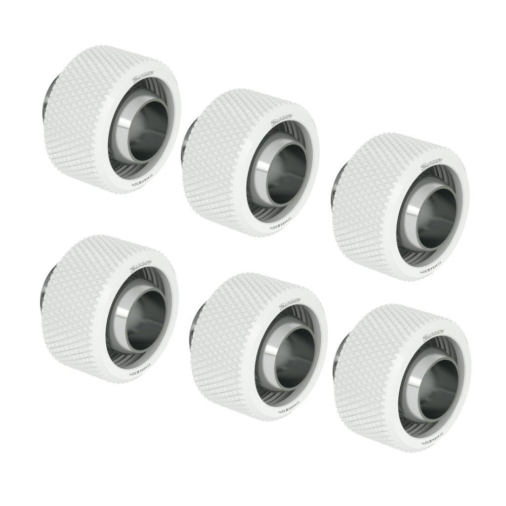 Barrow G1/4 - 16/10mm Flexible Tube Compression Fitting - White (6 Pack)