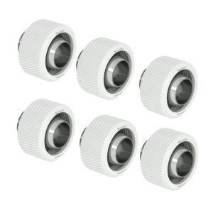 Barrow G1/4 - 16/10mm Flexible Tube Compression Fitting - White (6 Pack)