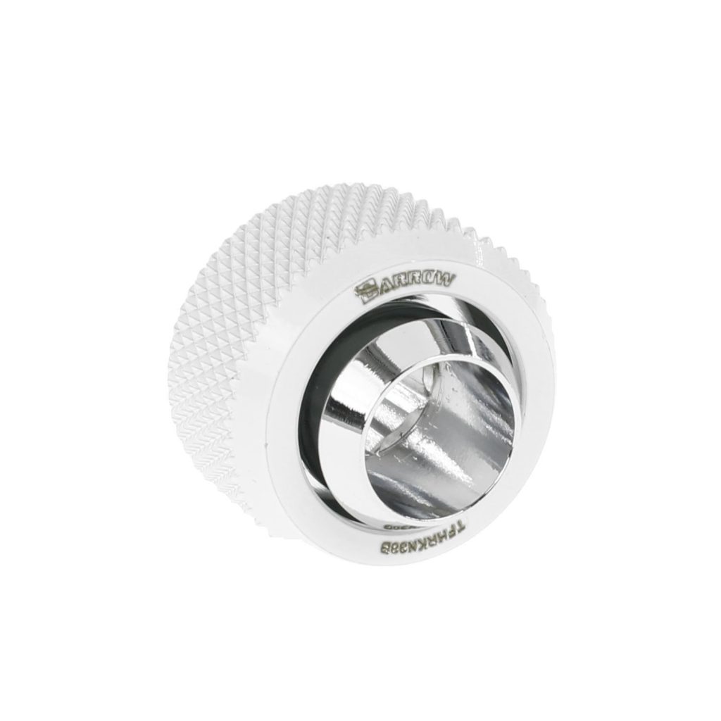 Barrow G1/4 - 16/10mm Flexible Tube Compression Fitting - White (6 Pack)