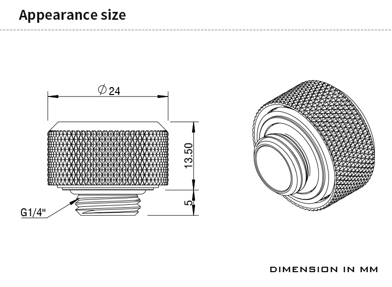 Barrow G1/4 - 16mm OD Twin Seal Hard Tube Compression Fitting - Shiny Silver (6 Pack) : image 4