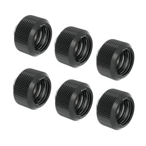 Barrow G1/4 - 16mm OD Twin Seal Hard Tube Compression Fitting - Black (6 Pack)