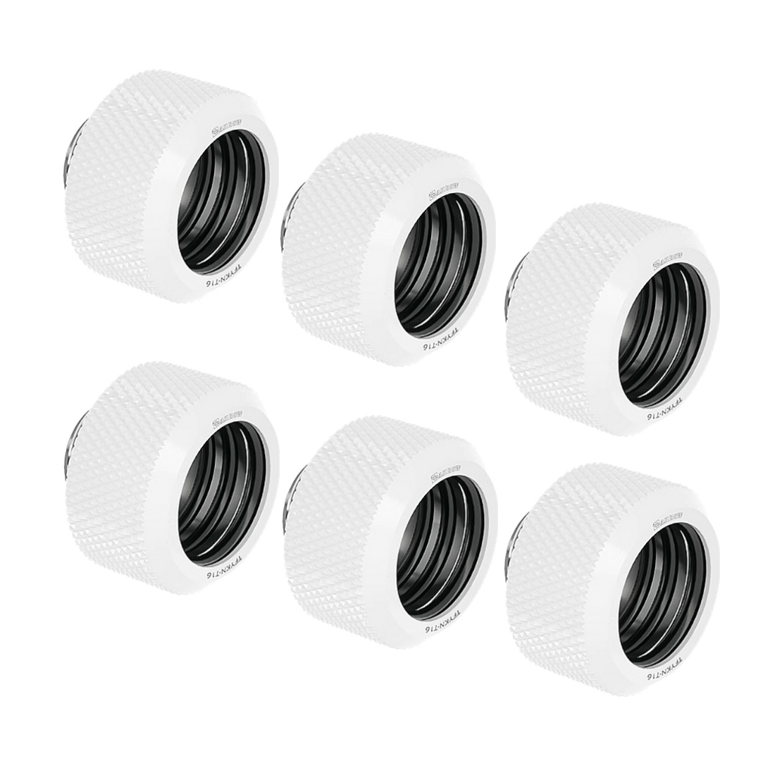 Barrow G1/4 - 16mm OD Twin Seal Hard Tube Compression Fitting - White (6 Pack) : image 1