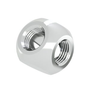 Barrow G1/4 Female 3 Way T-Splitter - Shiny Silver