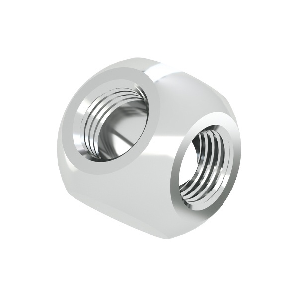 Barrow G1/4 Female 3 Way T-Splitter – Shiny Silver