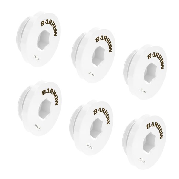 Barrow G1/4 Hex Blank Plug – White (6 Pack)