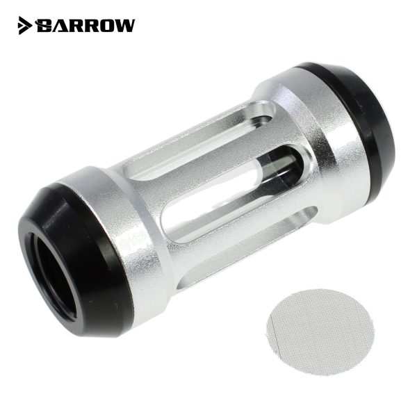 Barrow G1/4 Female Inline Composite Filter Quartz Glass  – Silver / Black