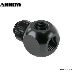 Barrow G1/4 Male Rotary - G1/4 Female 3 Way T-Splitter - Black : image 2