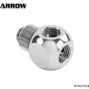 Barrow G1/4 Male Rotary - G1/4 Female 3 Way T-Splitter - Silver : image 2