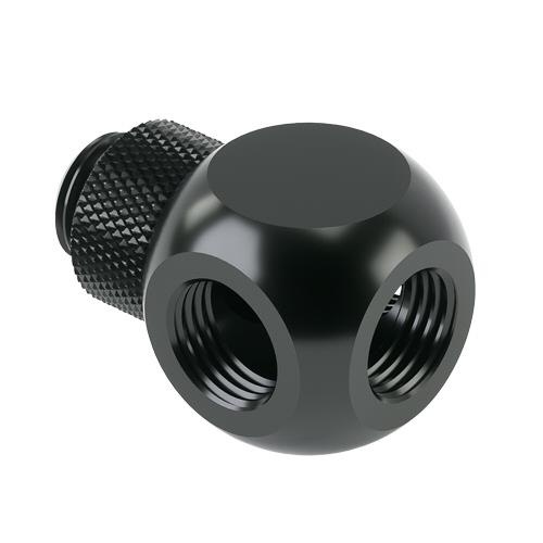 Barrow G1/4 Male Rotary – G1/4 Female 4 Way T-Splitter – Black