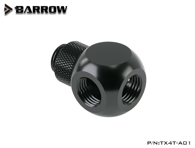 Barrow G1/4 Male Rotary - G1/4 Female 4 Way T-Splitter - Black : image 2