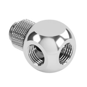 Barrow G1/4 Male Rotary - G1/4 Female 4 Way T-Splitter - Silver