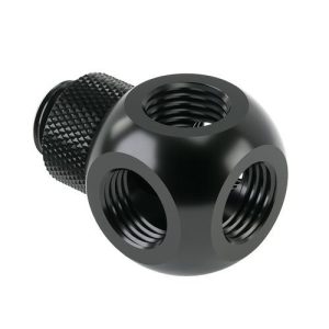 Barrow G1/4 Male Rotary - G1/4 Female 5 Way T-Splitter - Black : image 1
