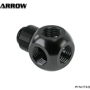 Barrow G1/4 Male Rotary - G1/4 Female 5 Way T-Splitter - Black : image 2