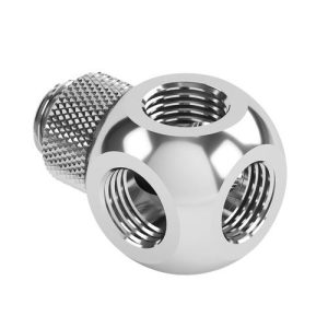 Barrow G1/4 Male Rotary - G1/4 Female 5 Way T-Splitter - Silver