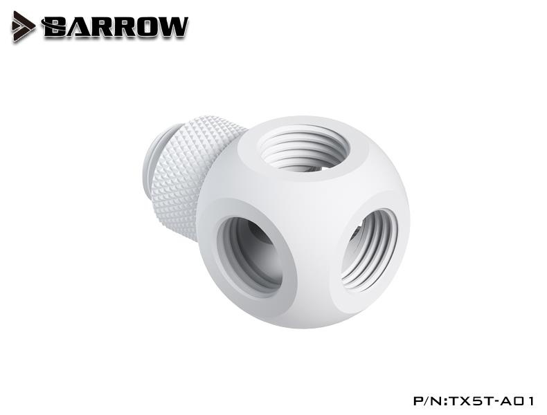 Barrow G1/4 Male Rotary - G1/4 Female 5 Way T-Splitter - White : image 2