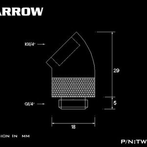 Barrow G1/4 Male Rotary to 45 Degree Female Angle - White : image 3