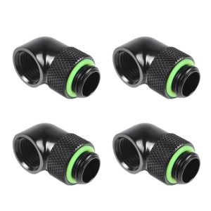 Barrow G1/4 Male Rotary to 90 Degree Female Angle - Black (4 Pack)