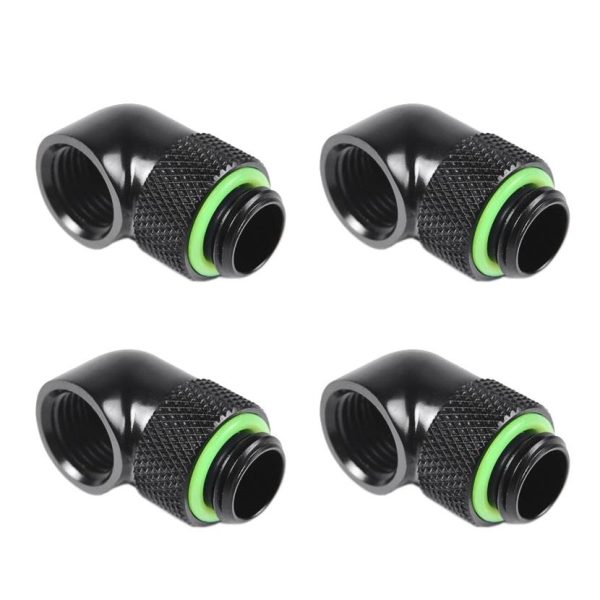 Barrow G1/4 Male Rotary to 90 Degree Female Angle – Black (4 Pack)