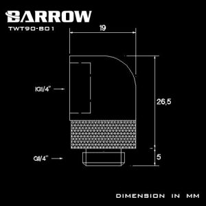 Barrow G1/4 Male Rotary to 90 Degree Female Angle - White : image 3