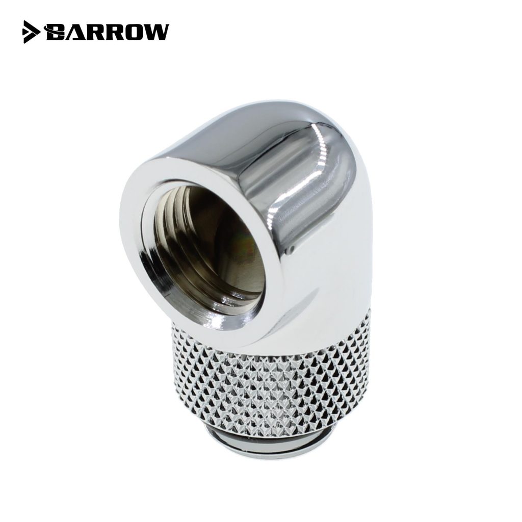Barrow G1/4 Male Rotary to 90 Degree Female Angle - Shiny Silver (4 Pack)
