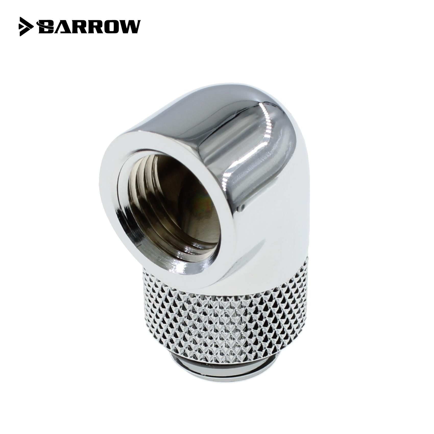 Barrow G1/4 Male Rotary to 90 Degree Female Angle - Shiny Silver (4 Pack)