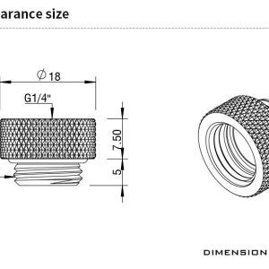 Barrow G1/4 Male to 7.5mm G1/4 Female Extender - White