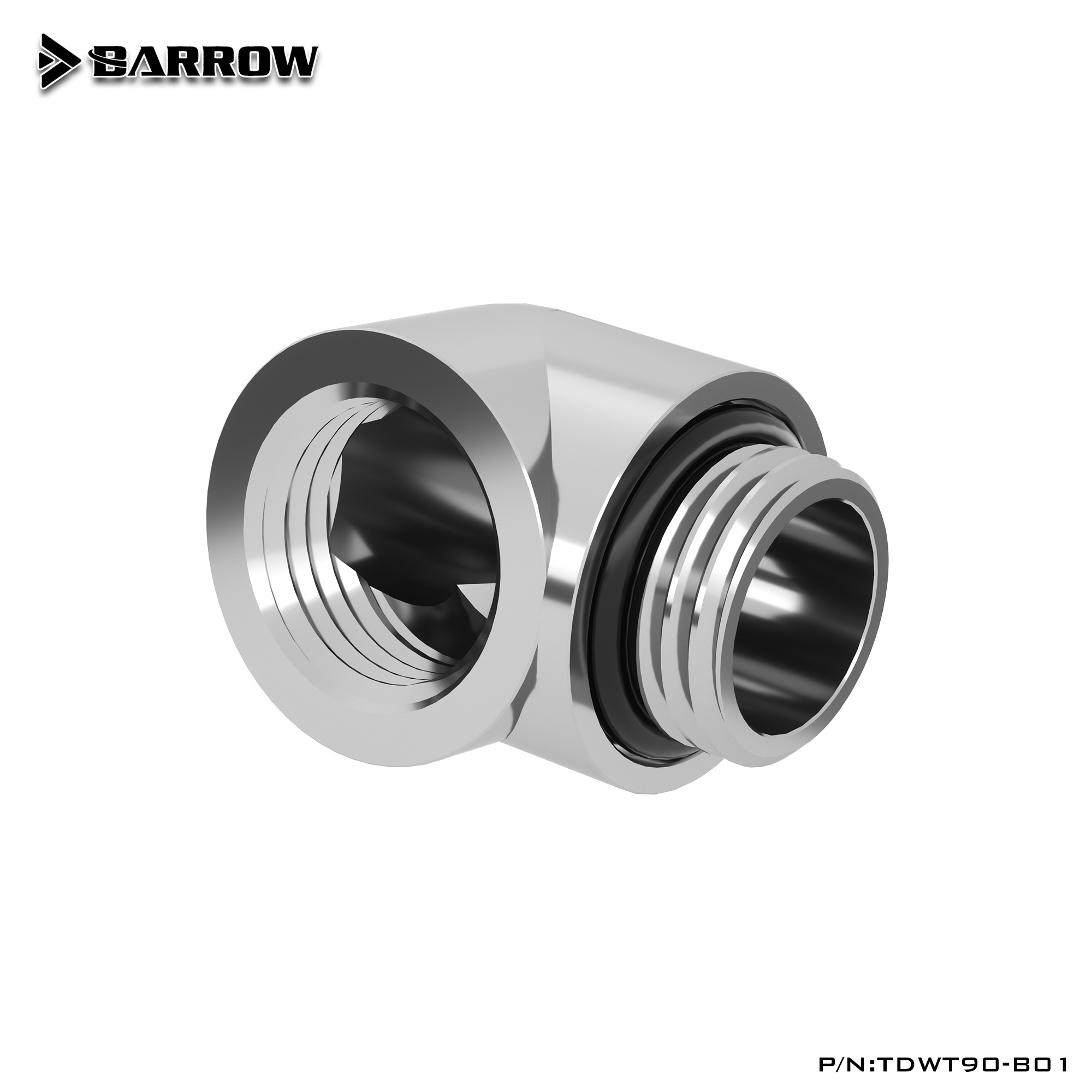 Barrow G1/4 Male to 90 Degree Female Angle - Shiny Silver : image 1