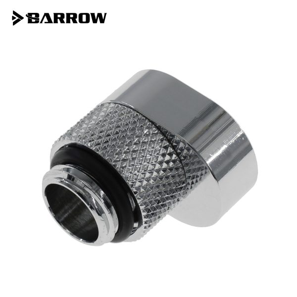Barrow G1/4 Male to G1/4 Offset Female 360 Degree Rotary Adapter – Shiny Silver