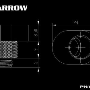 Barrow G1/4 Male to G1/4 Offset Female 360 Degree Rotary Adapter - White