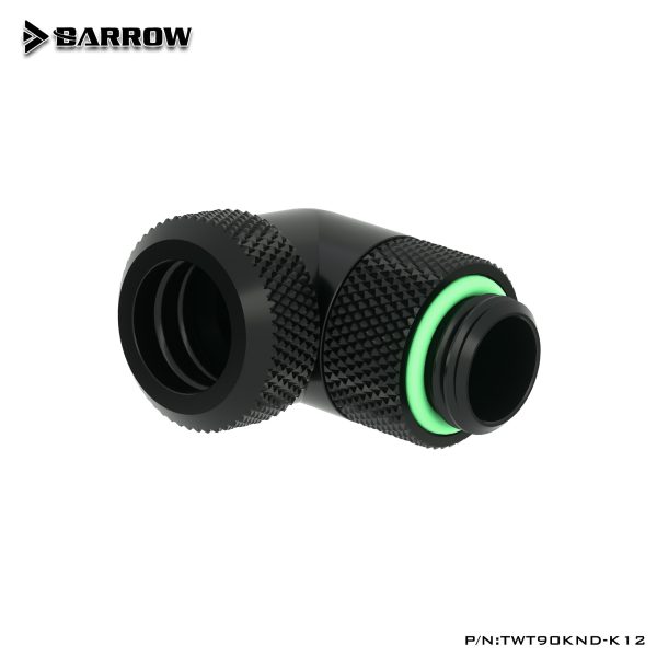 Barrow G1/4 Male Rotary to 90 Degree, 12mm Hard Tube Compression Fitting – Black