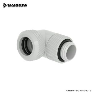 Barrow G1/4 Male Rotary to 90 Degree, 12mm Hard Tube Compression Fitting - White
