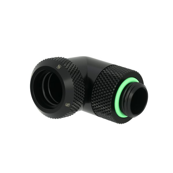 Barrow G1/4 Male Rotary to 90 Degree, 14mm Hard Tube Compression Fitting – Black