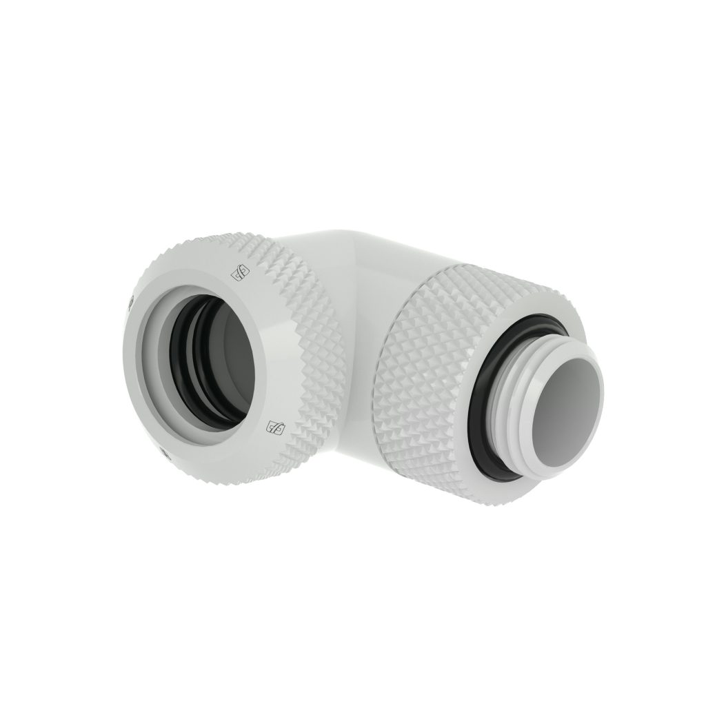 Barrow G1/4 Male Rotary to 90 Degree, 14mm Hard Tube Compression Fitting - White