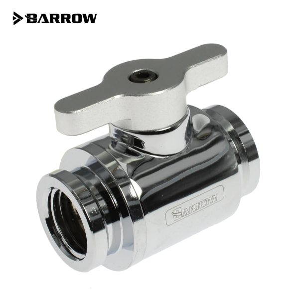 Barrow G1/4 Mini Ball Valve, Matt Silver Handle – Shiny Silver