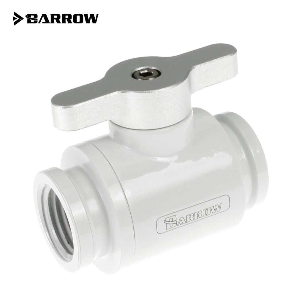 Barrow G1/4 Mini Ball Valve, Matt Silver Handle - White : image 1