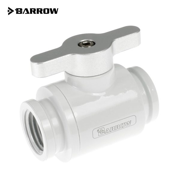 Barrow G1/4 Mini Ball Valve, Matt Silver Handle – White