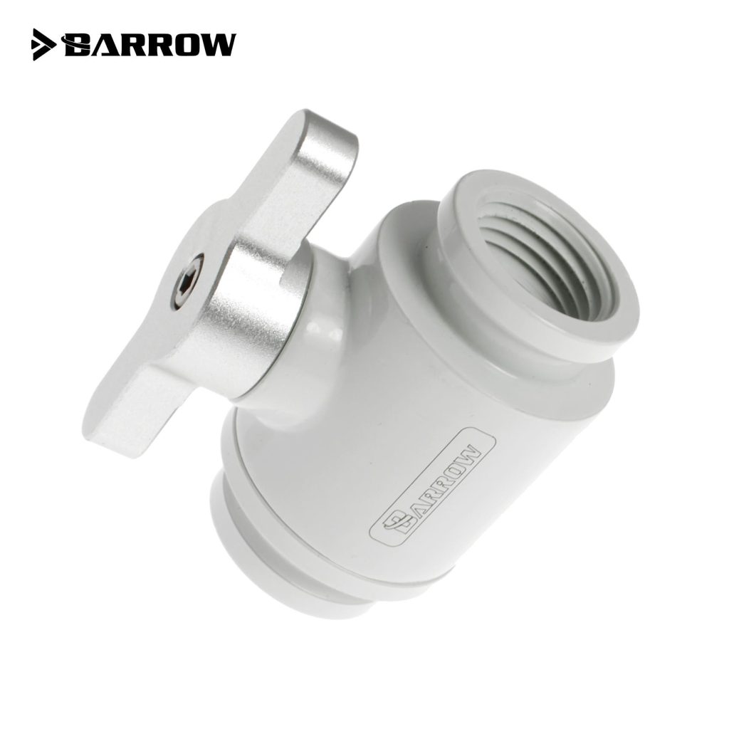 Barrow G1/4 Mini Ball Valve, Matt Silver Handle - White : image 2