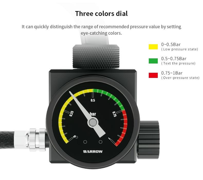 Barrow GJQM-01 System Leak Tester - 1.0 Bar Pressure Gauge