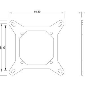 Barrow SIMPLE Series (Square) INTEL LGA1700 Support Bracket set - Black