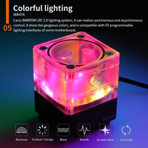 Barrow SPB17-TM 960LPH 17W PWM Mini Pump Reservoir with LRC 2.0 RGB - Black